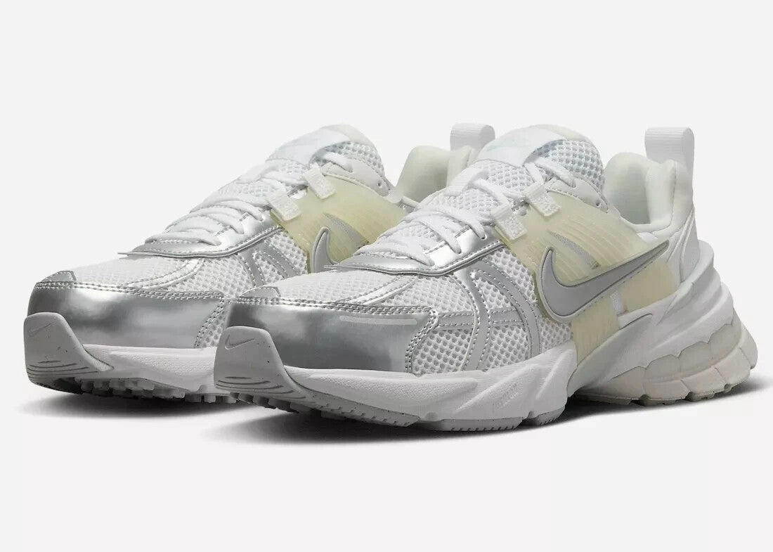Nike V2K Run FD0736-104 Sneakers Women White Silver Low Top Running Shoes DWA645 (White,7) Athletic Shoes for Women discount