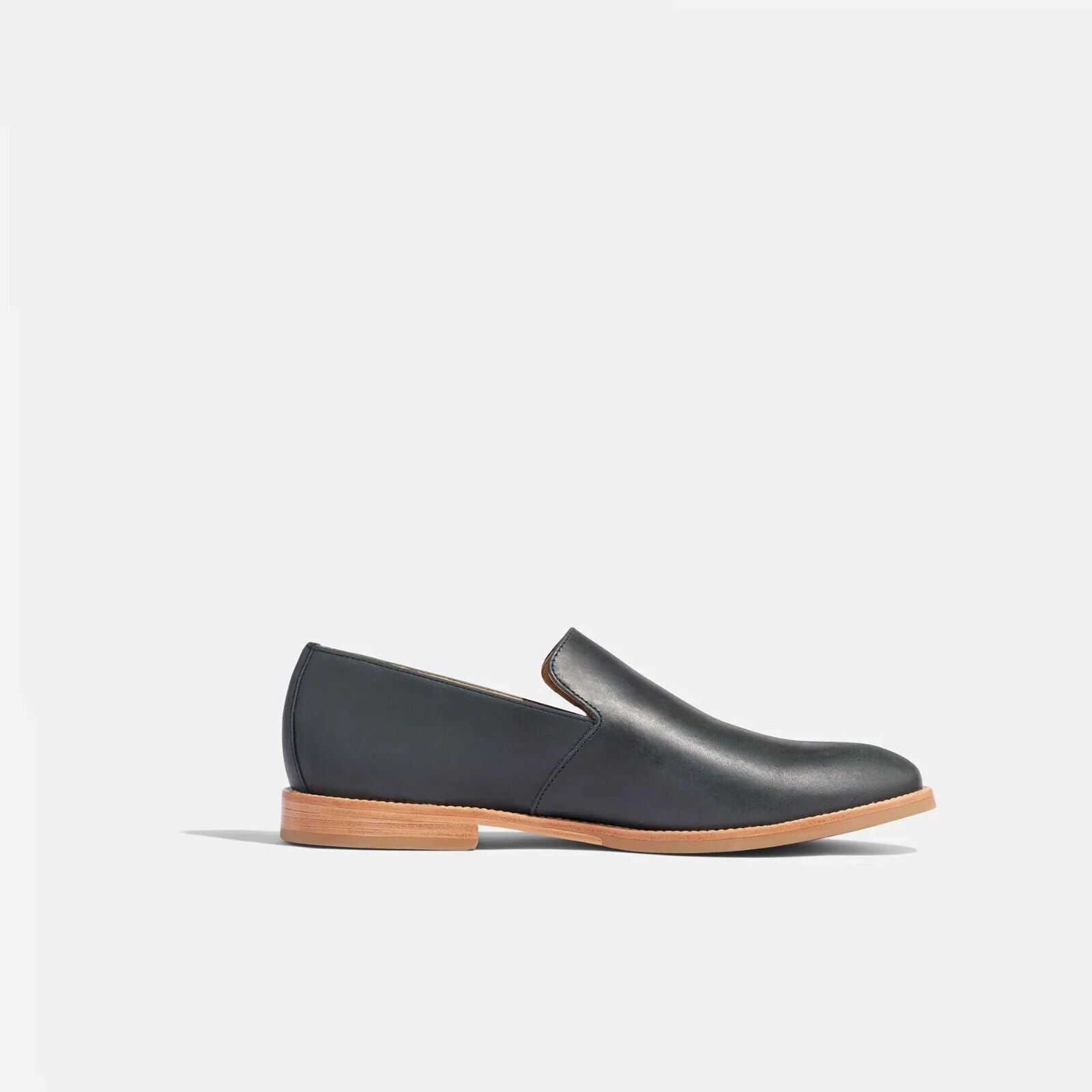 Nisolo Rio Loafers Men's 8 Black Leather Round Toe Slip-On Casual Shoes KHD1240