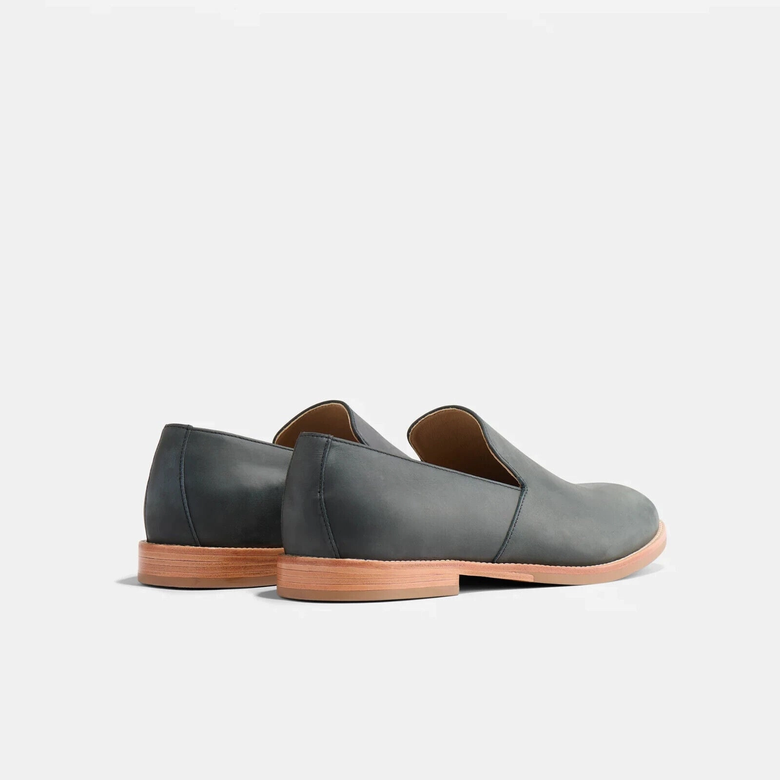 Nisolo Rio Loafers Men's 8 Black Leather Round Toe Slip-On Casual Shoes KHD1240
