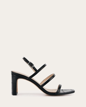 NIX MID HEEL SANDALS BLACK LIZARD Womens Sandals on sale