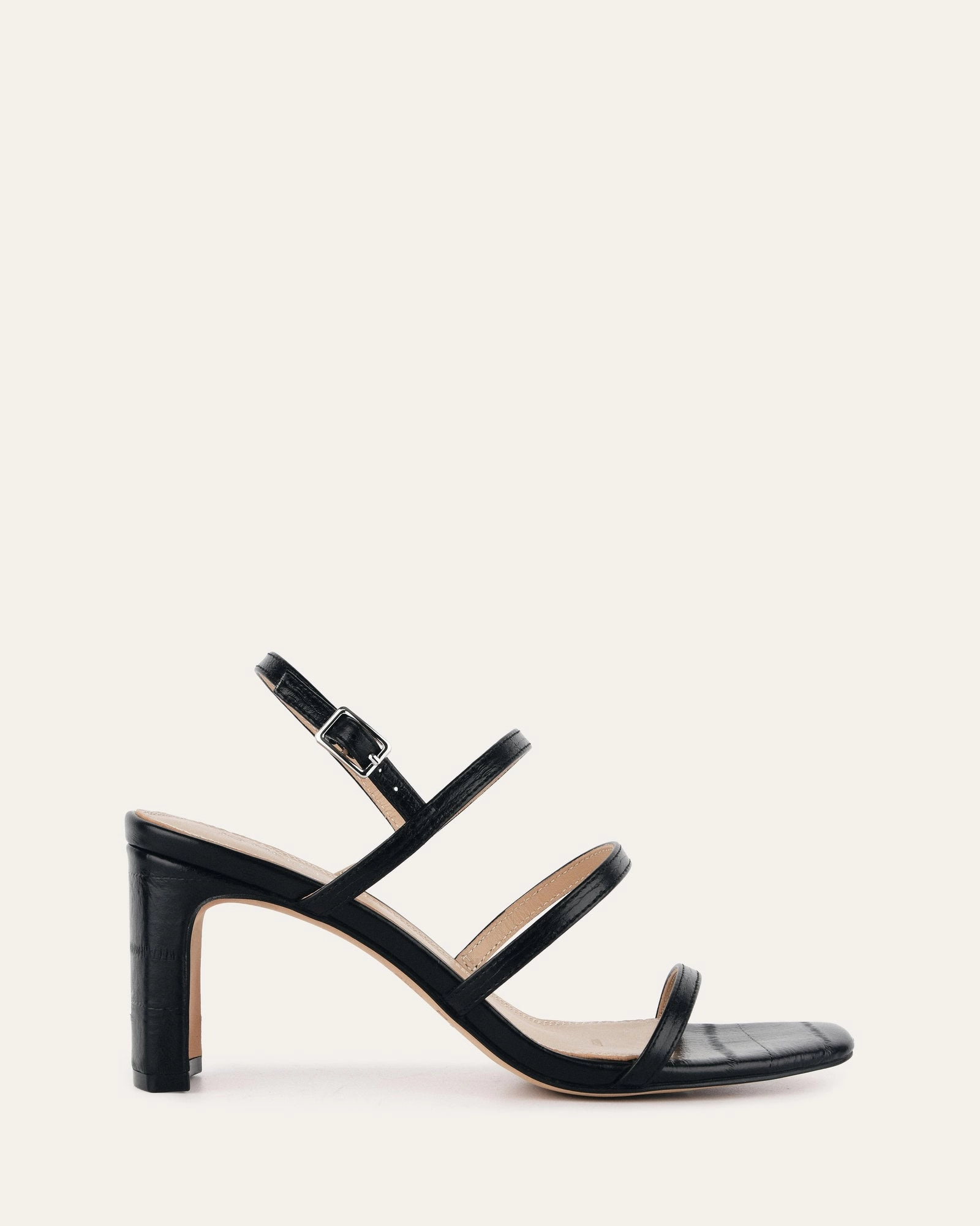 NIX MID HEEL SANDALS BLACK LIZARD Womens Sandals on sale