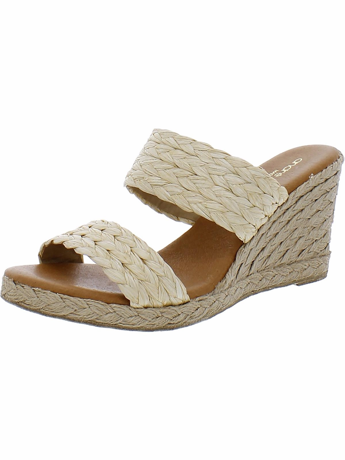 Nolita Raffia Womens Espadrille Slip On Wedge Sandals