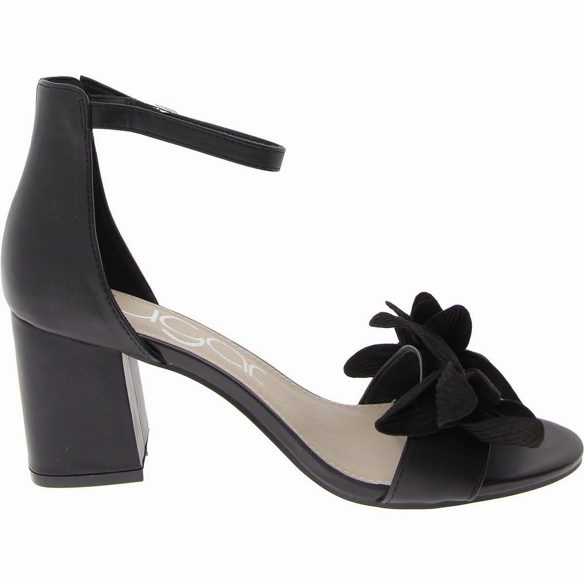 Norinne Womens Faux Leather Embellished Ankle Strap