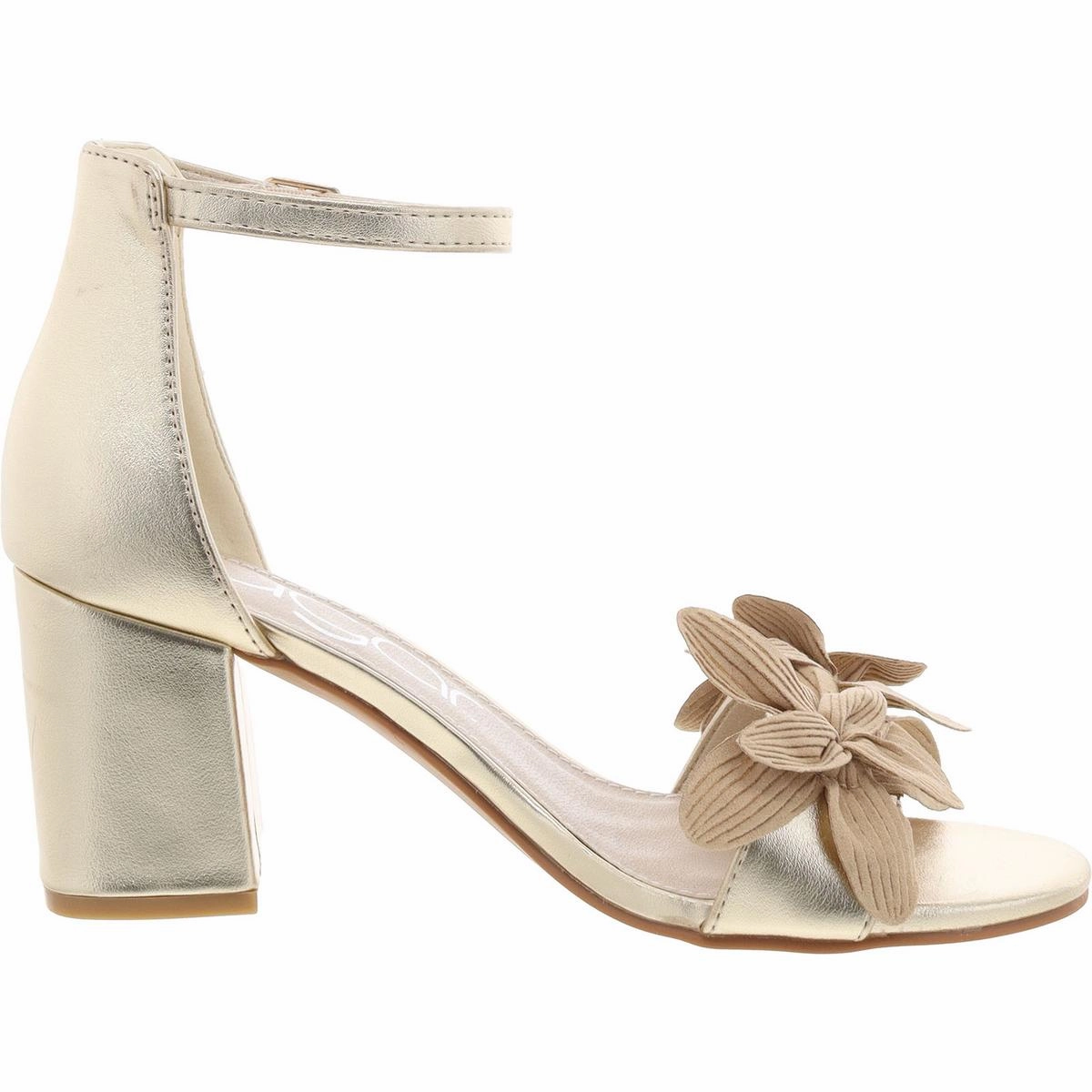 Norinne Womens Faux Leather Embellished Ankle Strap