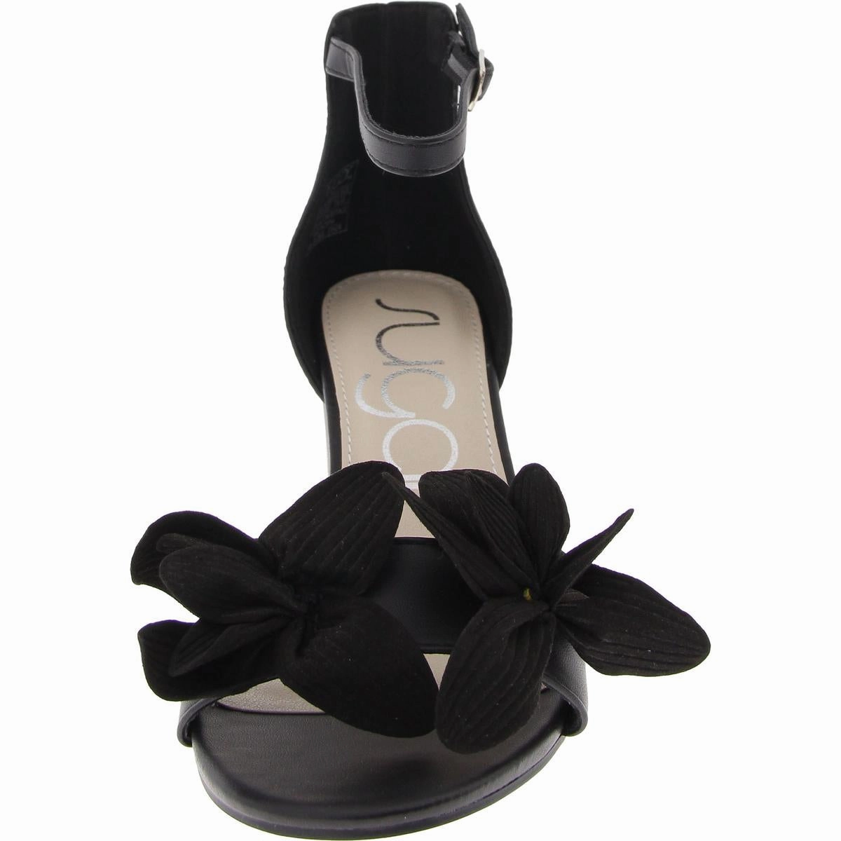 Norinne Womens Faux Leather Embellished Ankle Strap