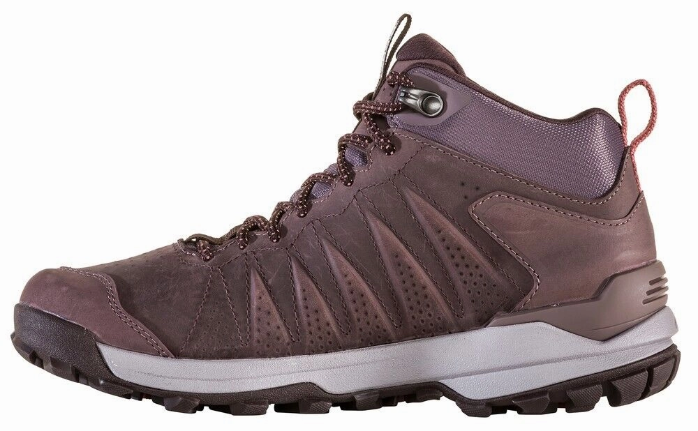 Oboz Sypes Mid Sneakers Women's 8 Purple Leather Waterproof Hiking Shoes RHS4007