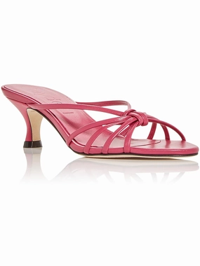 OLGA Womens Leather Kitten heels Slide Sandals Promo offer on Womens Sandals