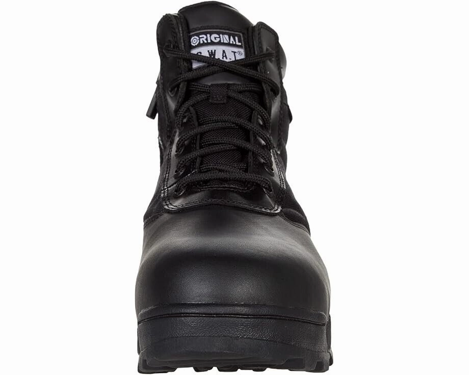 Original S.W.a.T. Classic 6 Men's 4 Black Leather Safety Toe Work Boots ZPO2457