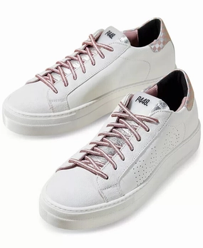 P448 Thea Sneakers Women's US 5 White Leather Low Top Platform Shoes ZPO446 (White,5) Athletic Shoes for Women discount