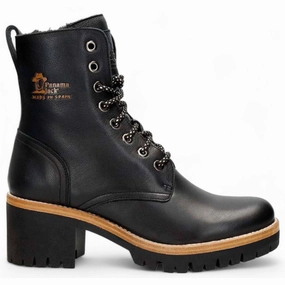 Padma B11 - Women's Black Block Heel Leather Ankle Boots Promo on Womens Fashionable Boots