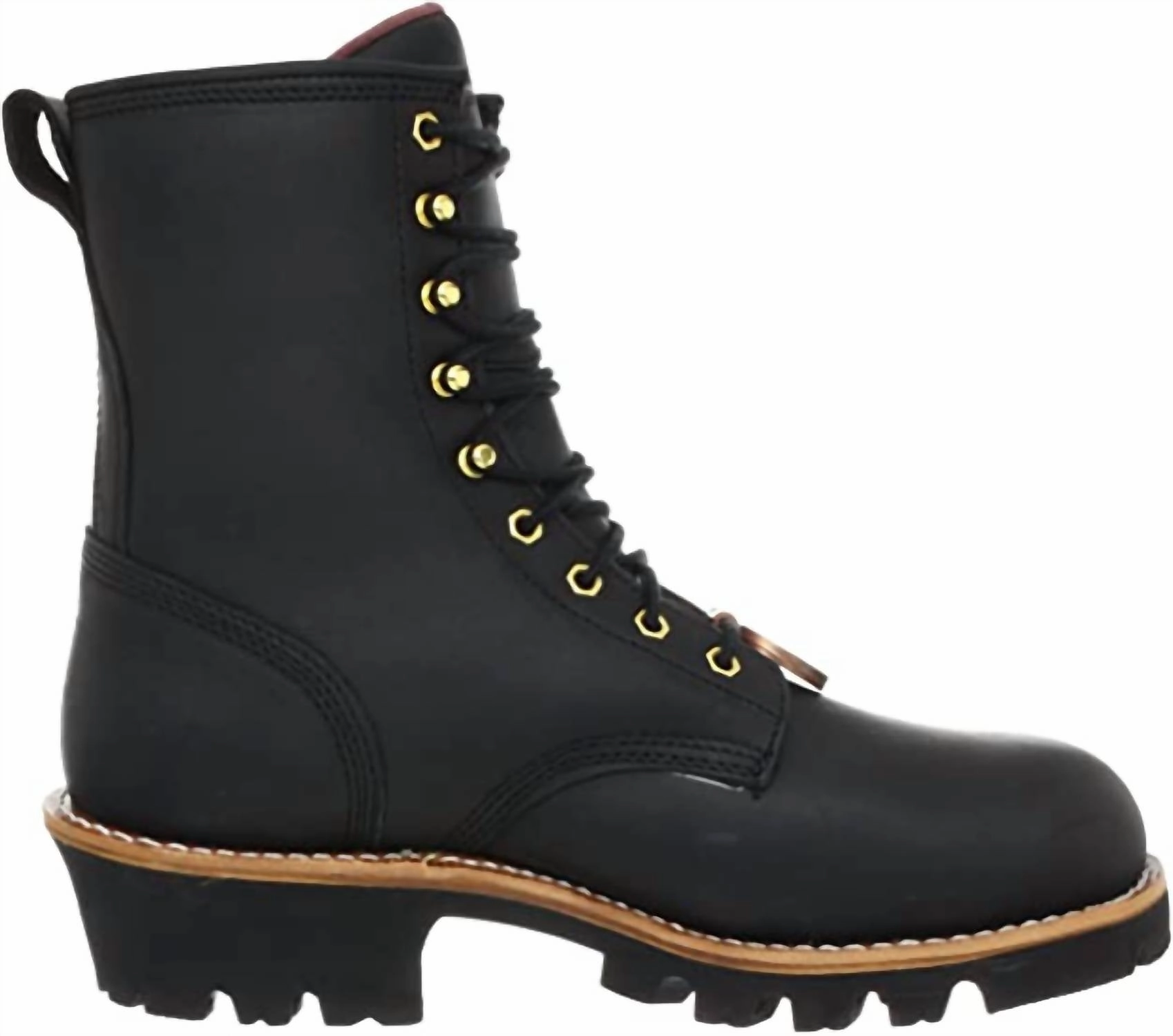 Paladin 8" Waterproof Insulated Steel Toe Logger (Wide Width) In Black Cheap Mens Boots & Chukkas