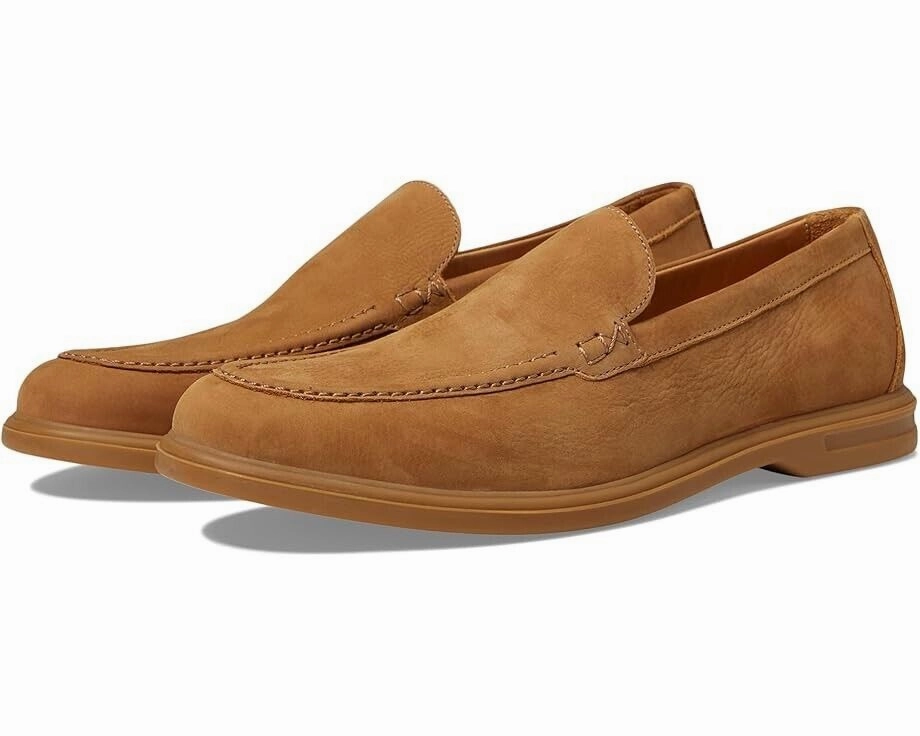 Peter Millar Excursionist Nubuck Venetian Men's 13 Brown Leather Loafers KHD034 Mens Athletic Shoes clearance sale