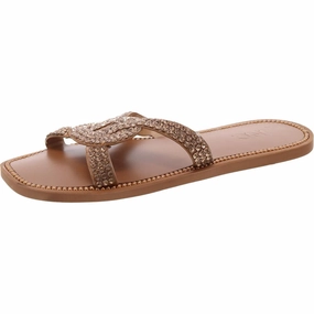 Peytonn Womens Faux Leather Rhinestone Flip-Flops Womens Sandals discount online