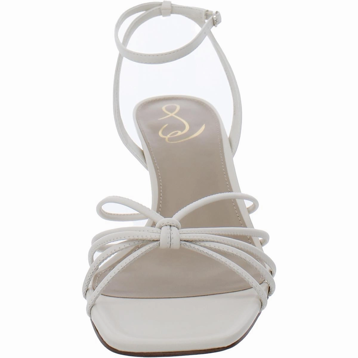 Philippa Womens Faux Leather Ankle Strap Heels