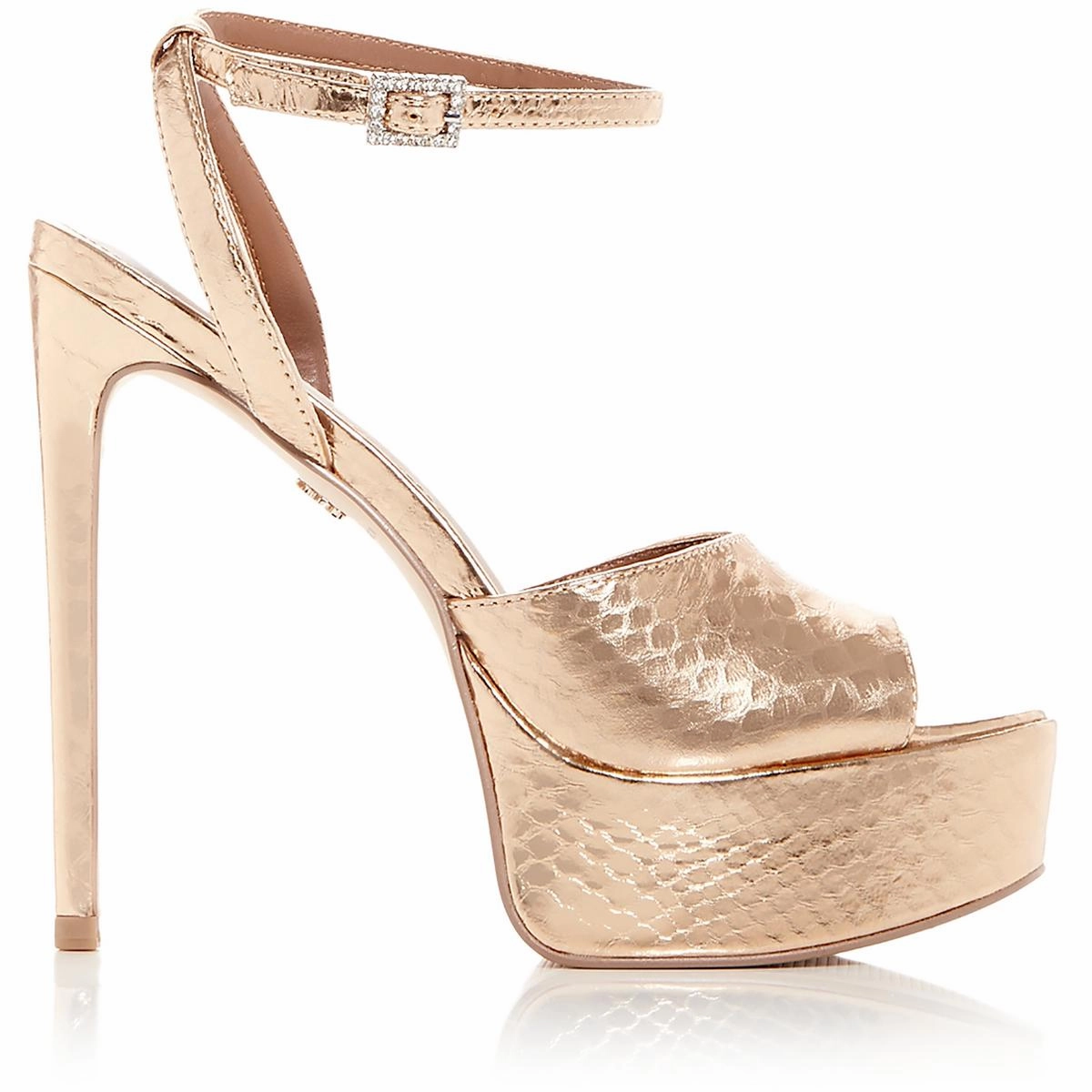 Pierra Womens Leather Snake Heels