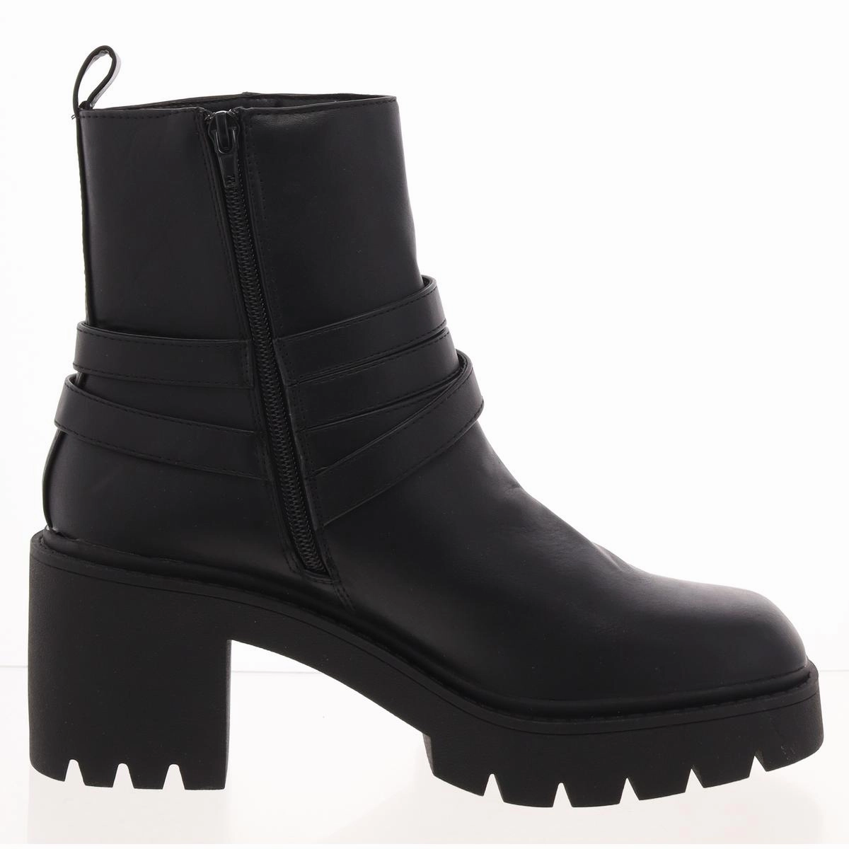 Pikee Womens Zip Up Buckle Combat & Lace-Up Boots