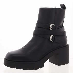 Pikee Womens Zip Up Buckle Combat & Lace-Up Boots Cheap Womens Leather Boots