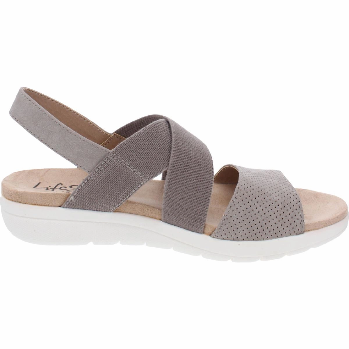 Plush Womens Canvas Slingback Flat Sandals