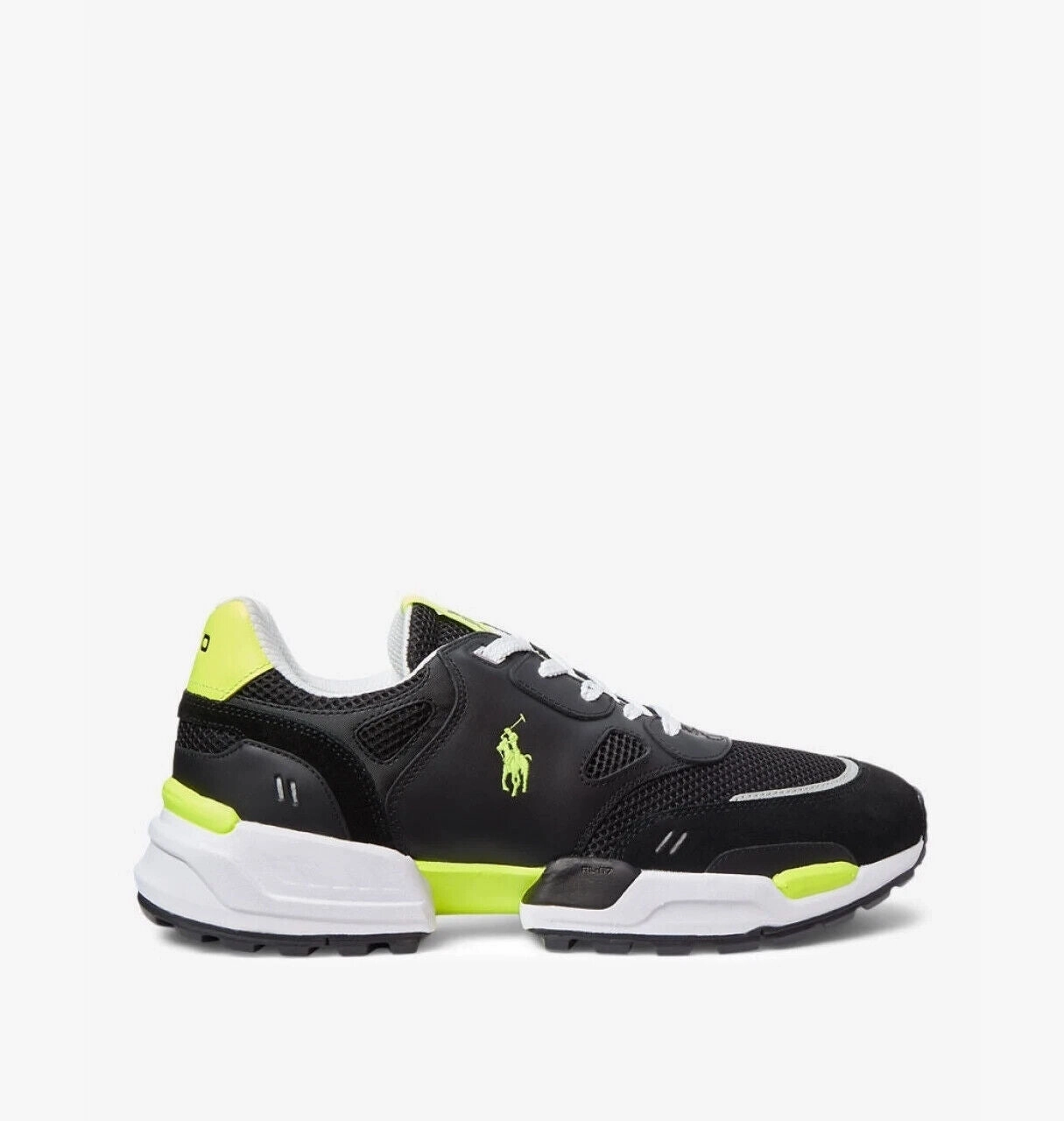 Polo Ralph Lauren 809891786005 Sneakers Men's Black Green Athletic Shoes TF1224 (Black,9.5)