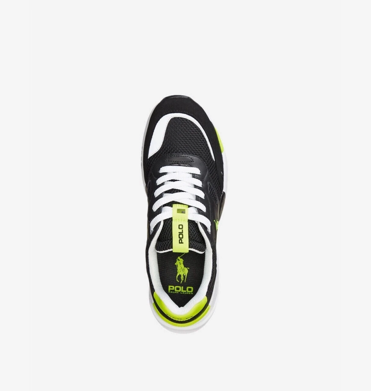 Polo Ralph Lauren 809891786005 Sneakers Men's Black Green Athletic Shoes TF1224 (Black,9.5)