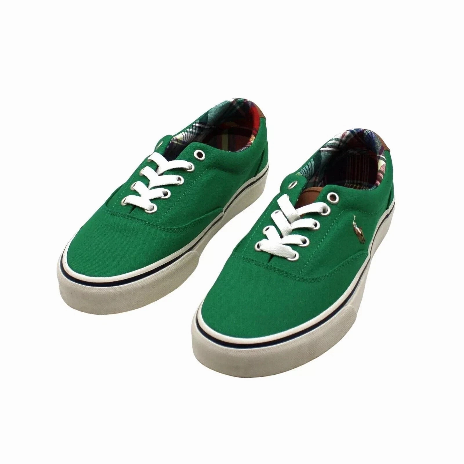 Polo Ralph Lauren Keaton Pony Sneakers Men's 8 Green Canvas Casual Shoes GBNC532