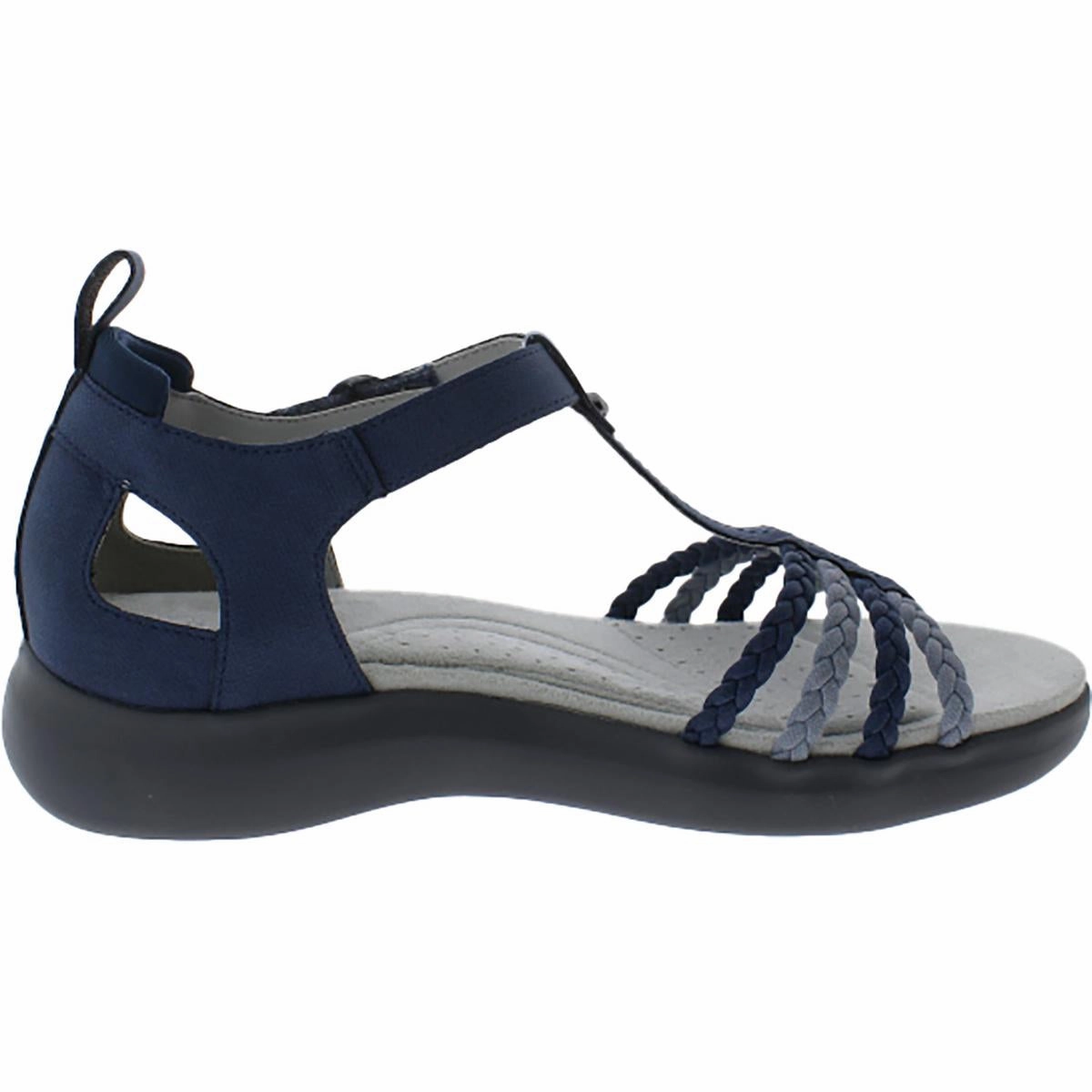 Prague Womens Faux Leather Buckle Sport Sandals