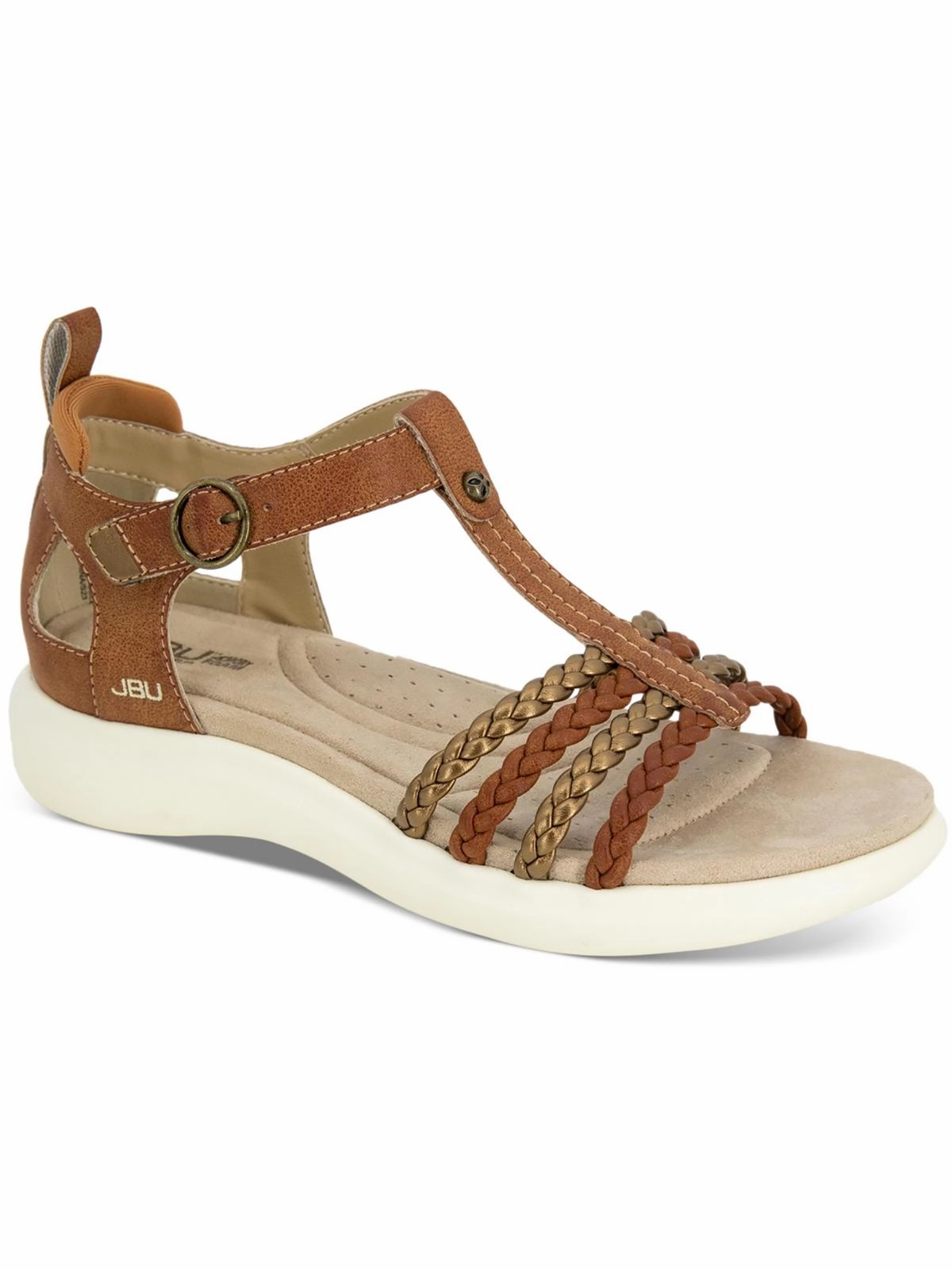 Prague Womens Faux Leather Buckle Sport Sandals