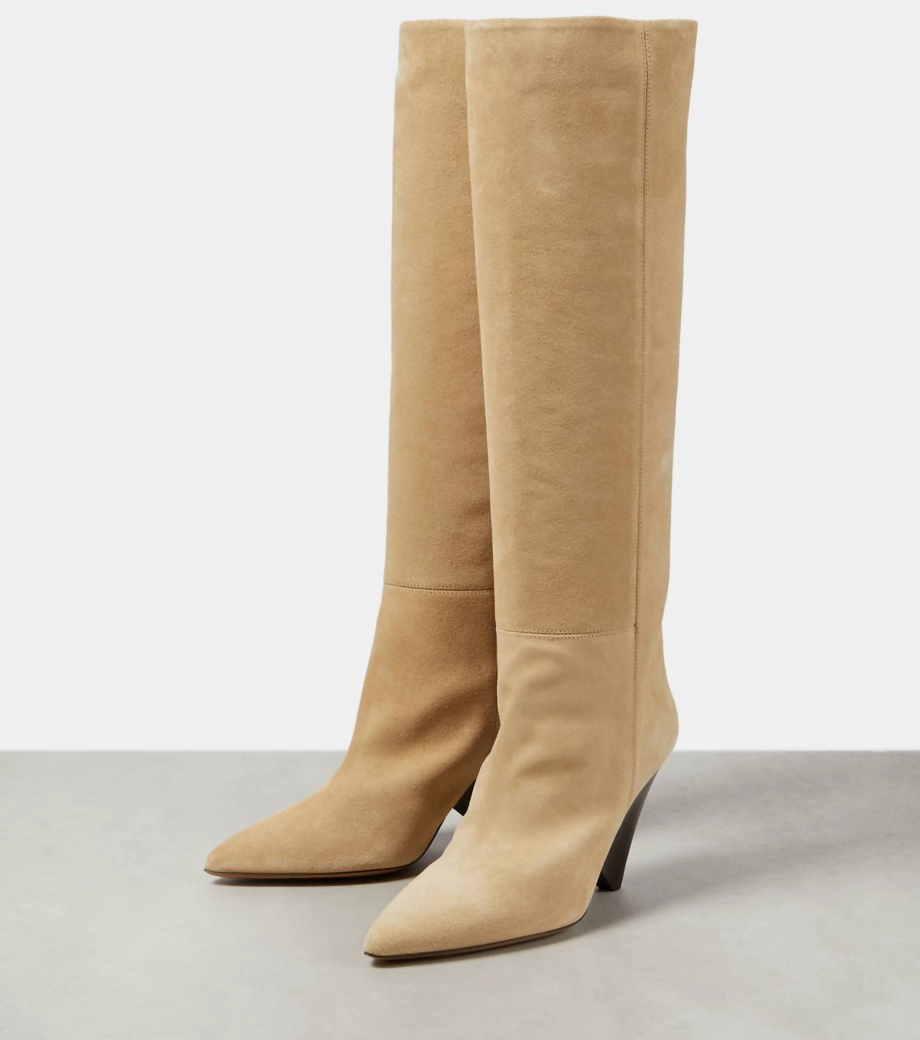Preloved Lakita Knee High Suede Boots In Toffee