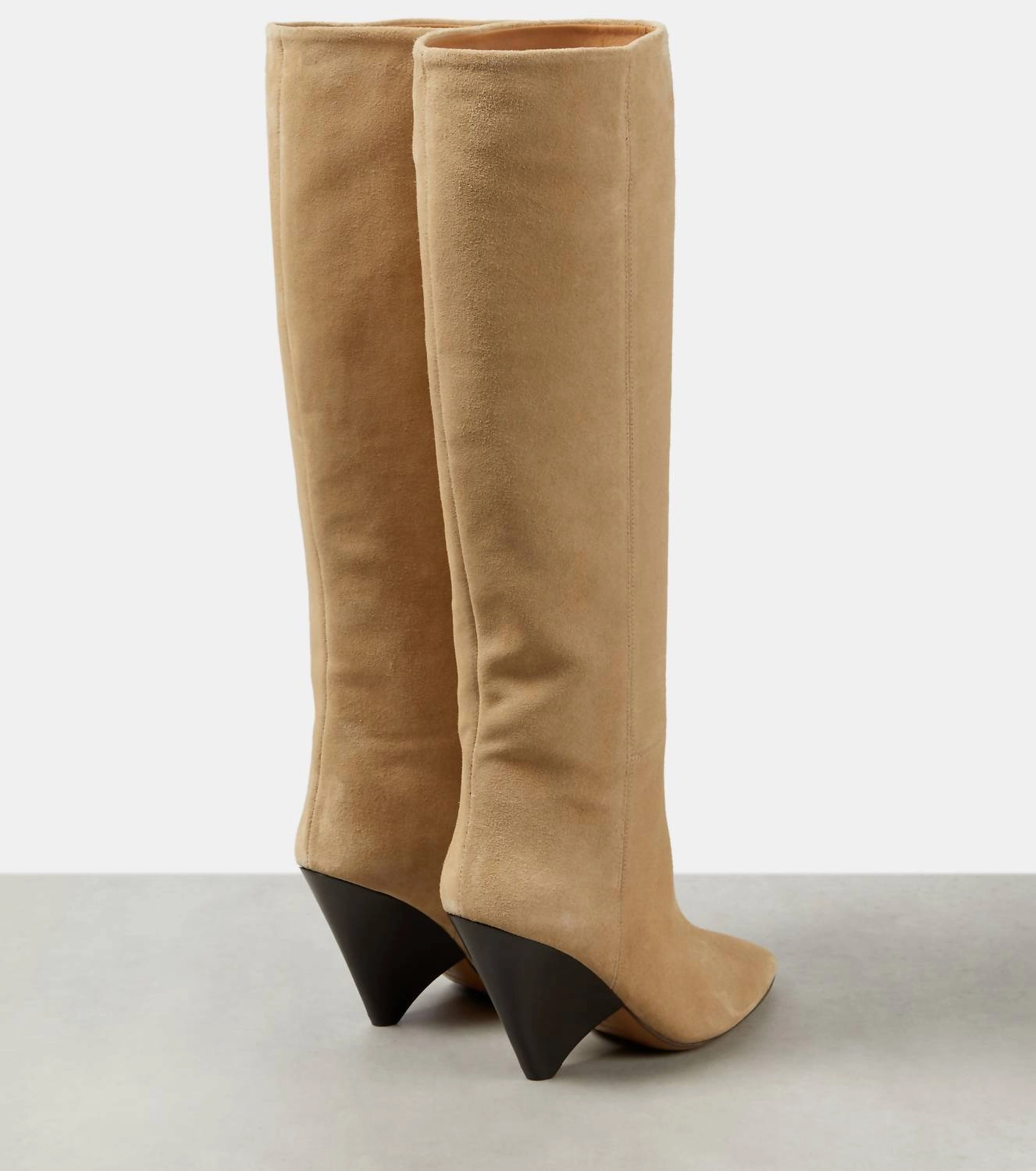 Preloved Lakita Knee High Suede Boots In Toffee