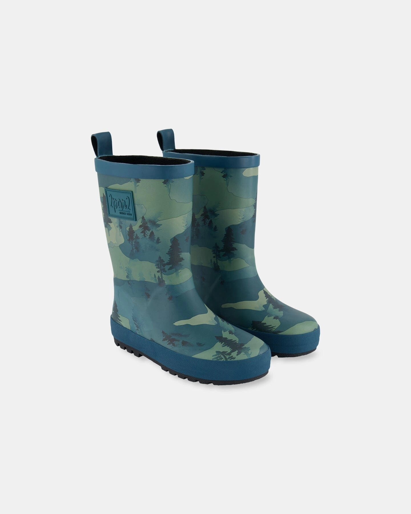 Printed Rain Boots Forest Green With Black Pines Discount Boys Footwear online