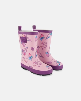 Printed Rain Boots Lilac And Multicolored Butterfly Baby & Toddler Shoes on sale