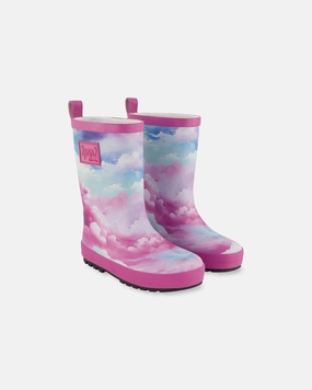 Printed Rain Boots Multicolored And Vibrant Pink Background Baby & Toddler Shoes on sale