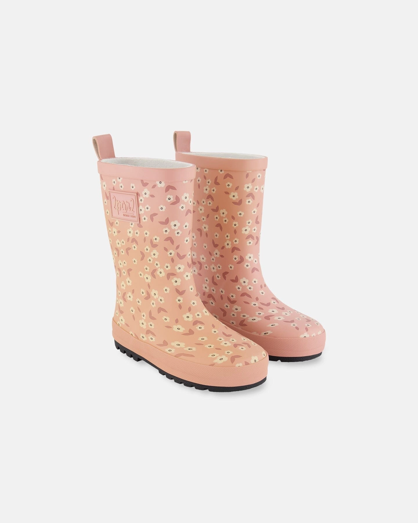 Printed Rain Boots Small White Flowers On Pale Pink Baby & Toddler Shoes on sale