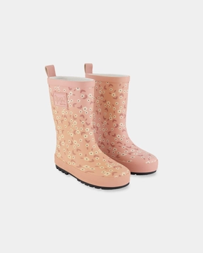 Printed Rain Boots Small White Flowers On Pale Pink Baby & Toddler Shoes on sale
