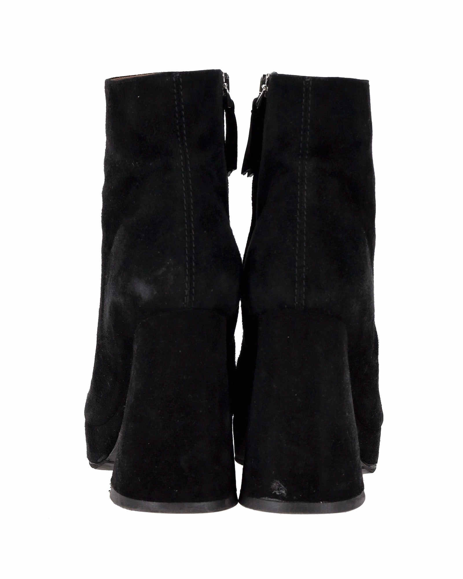 Proenza Schouler Block Heel Platform Boots in Black Suede