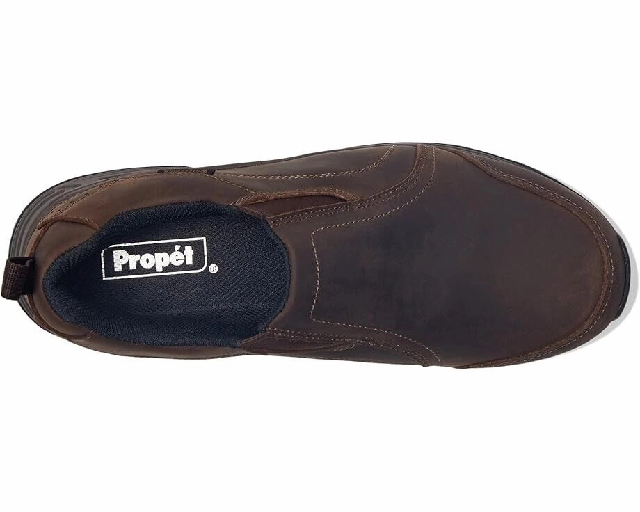 Propet Cash North Men's US 8 Brown Leather Waterproof Slip-On Shoes ZPO1854