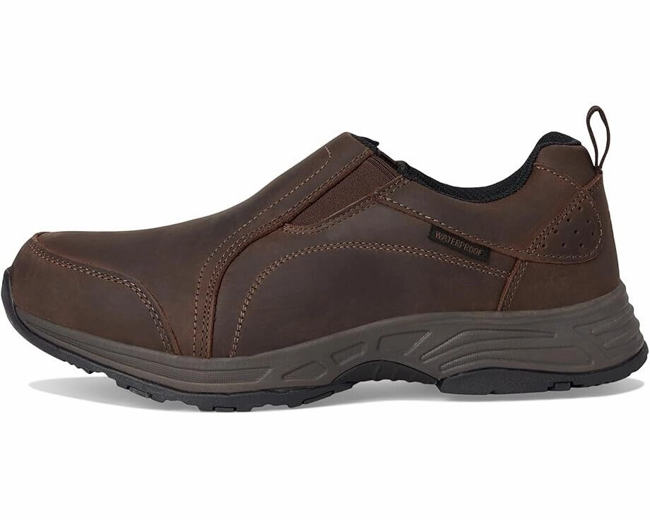 Propet Cash North Men's US 8 Brown Leather Waterproof Slip-On Shoes ZPO1854
