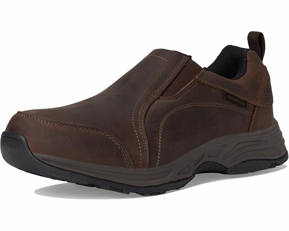 Propet Cash North Men's US 8 Brown Leather Waterproof Slip-On Shoes ZPO1854