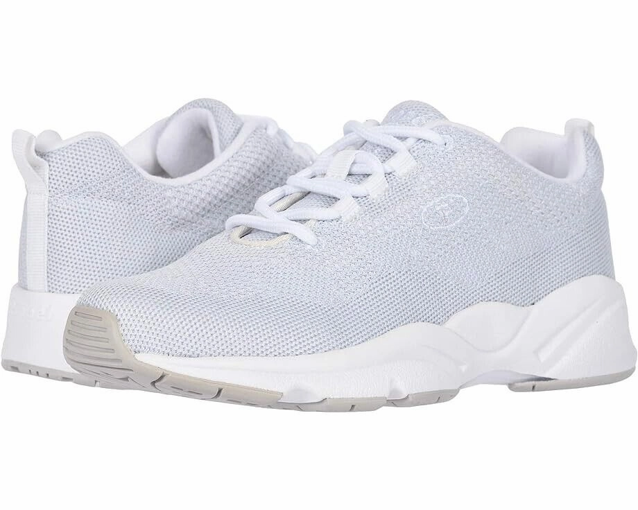 Propet Stability Fly Sneakers Women's US 5.5 White Silver Lifestyle Shoes FZP325 Athletic Shoes for Women discount