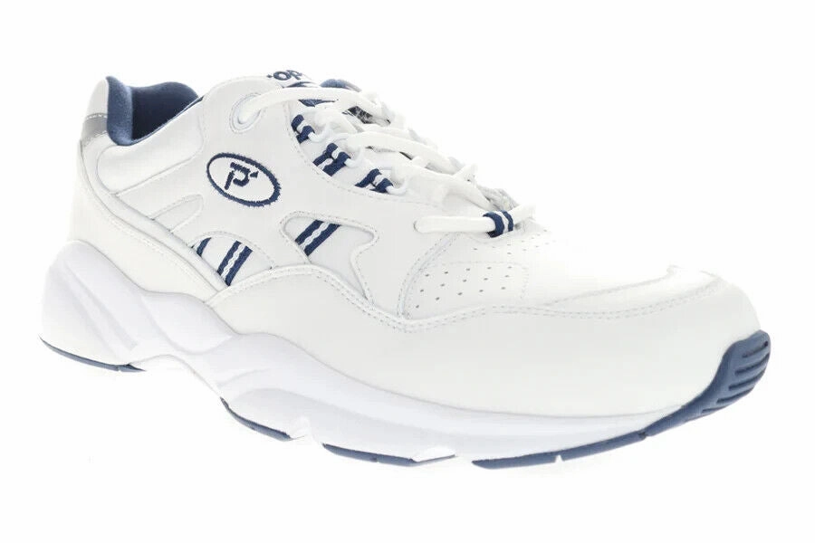 Propet Stability Walker M2034WN Sneakers Men 11 White Navy Athletic Shoes ZPO671 (White,11) Mens Sneakers & Athletic Shoes outlet