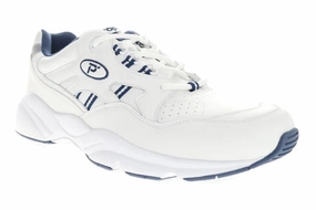 Propet Stability Walker M2034WN Sneakers Men 11 White Navy Athletic Shoes ZPO671 (White,11) Mens Sneakers & Athletic Shoes outlet