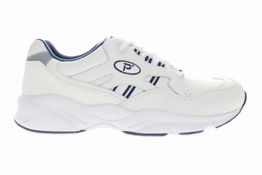 Propet Stability Walker M2034WN Sneakers Men 11 White Navy Athletic Shoes ZPO671 (White,11)