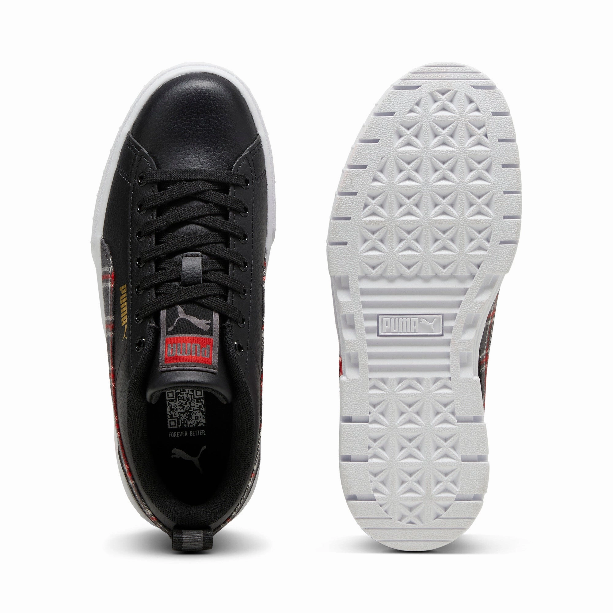 PUMA Big Kids' Girls' Mayze Winter Tartan Sneakers