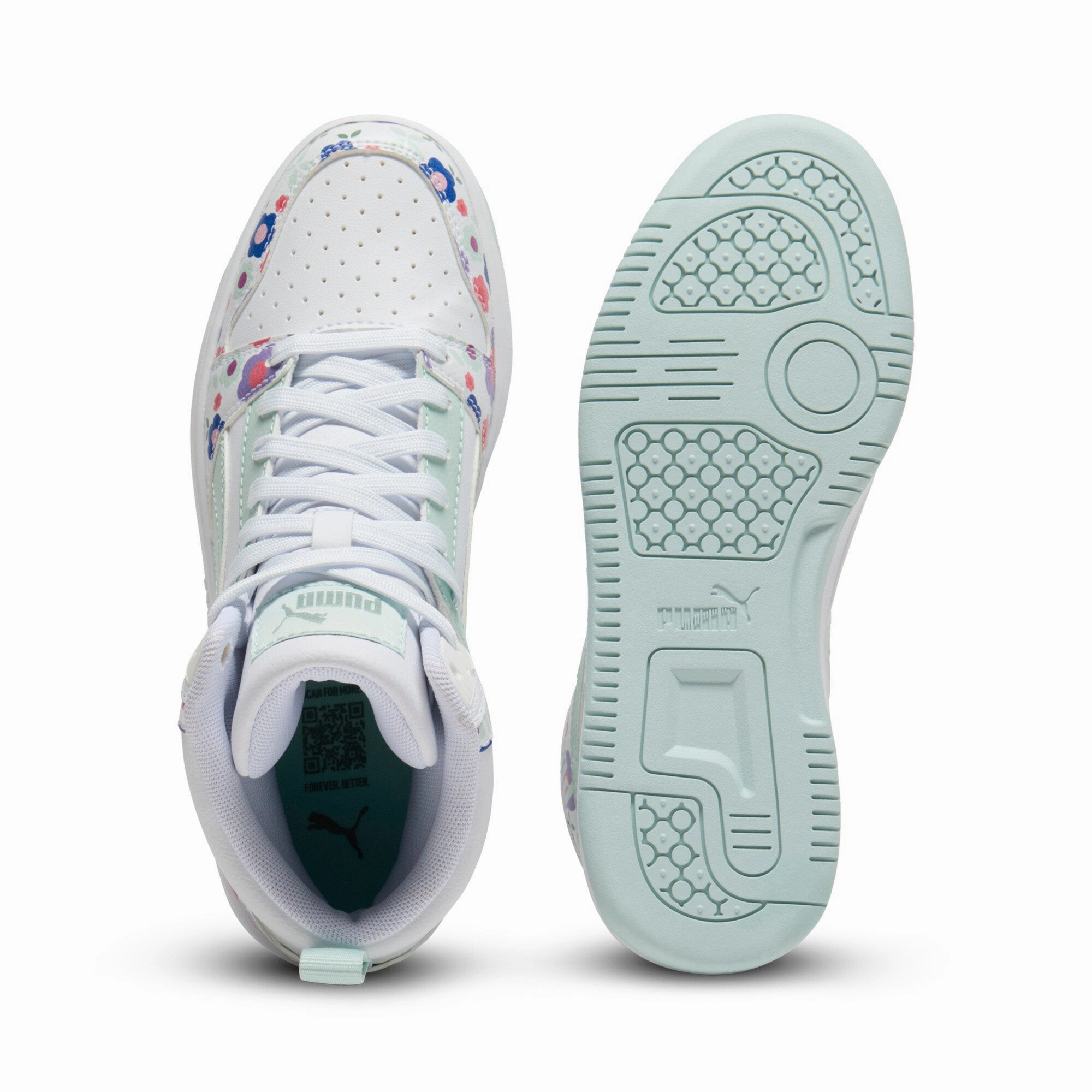 PUMA Rebound V6 Mid Flower Garden Big Kids' Sneakers