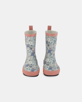 Rain Boots Baby Blue Printed Watercolor Flowers Discount Girls Shoes with deals