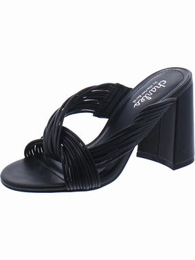 Razzle Womens Faux Lather Slip On Heels Promo offer on Womens Sandals