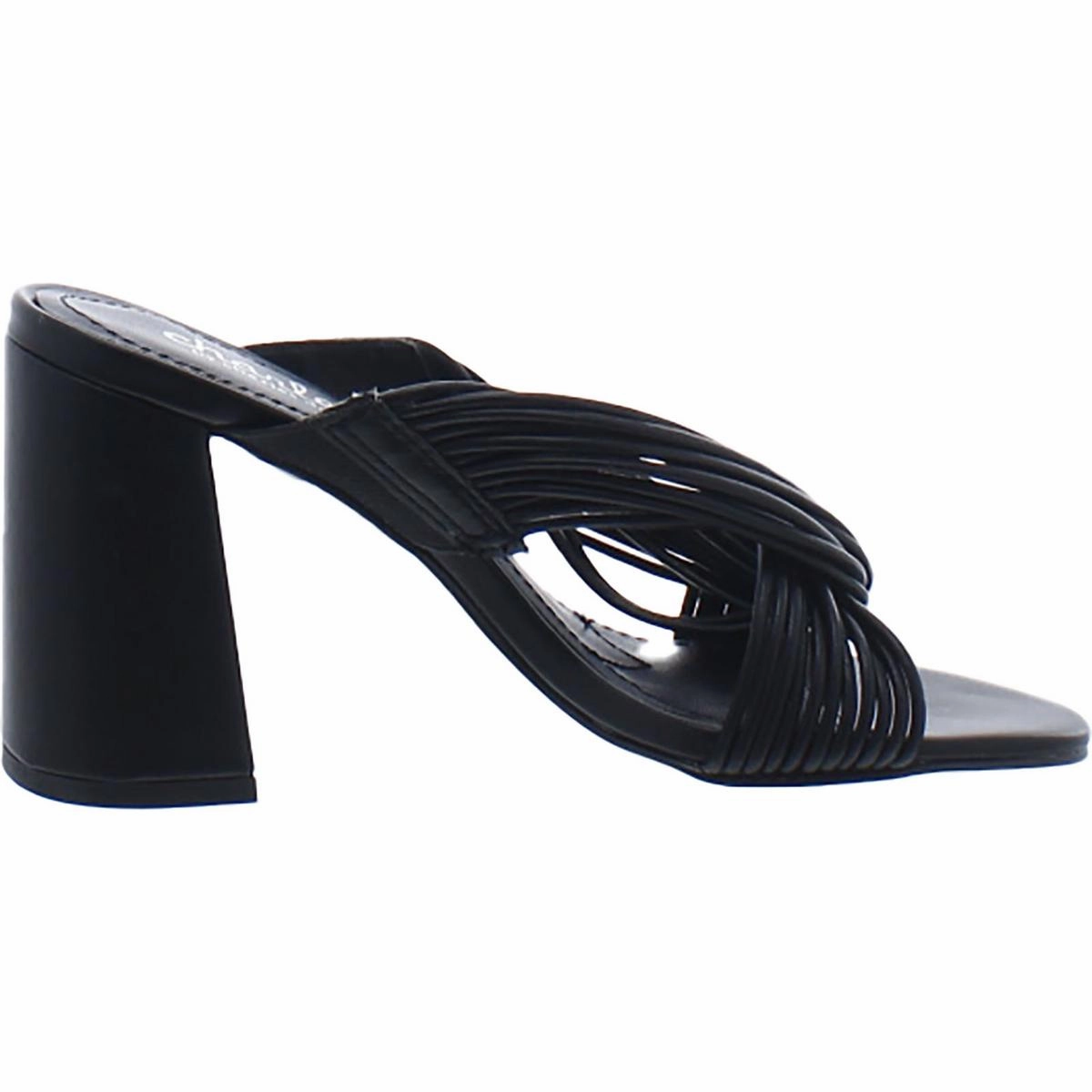 Razzle Womens Faux Lather Slip On Heels