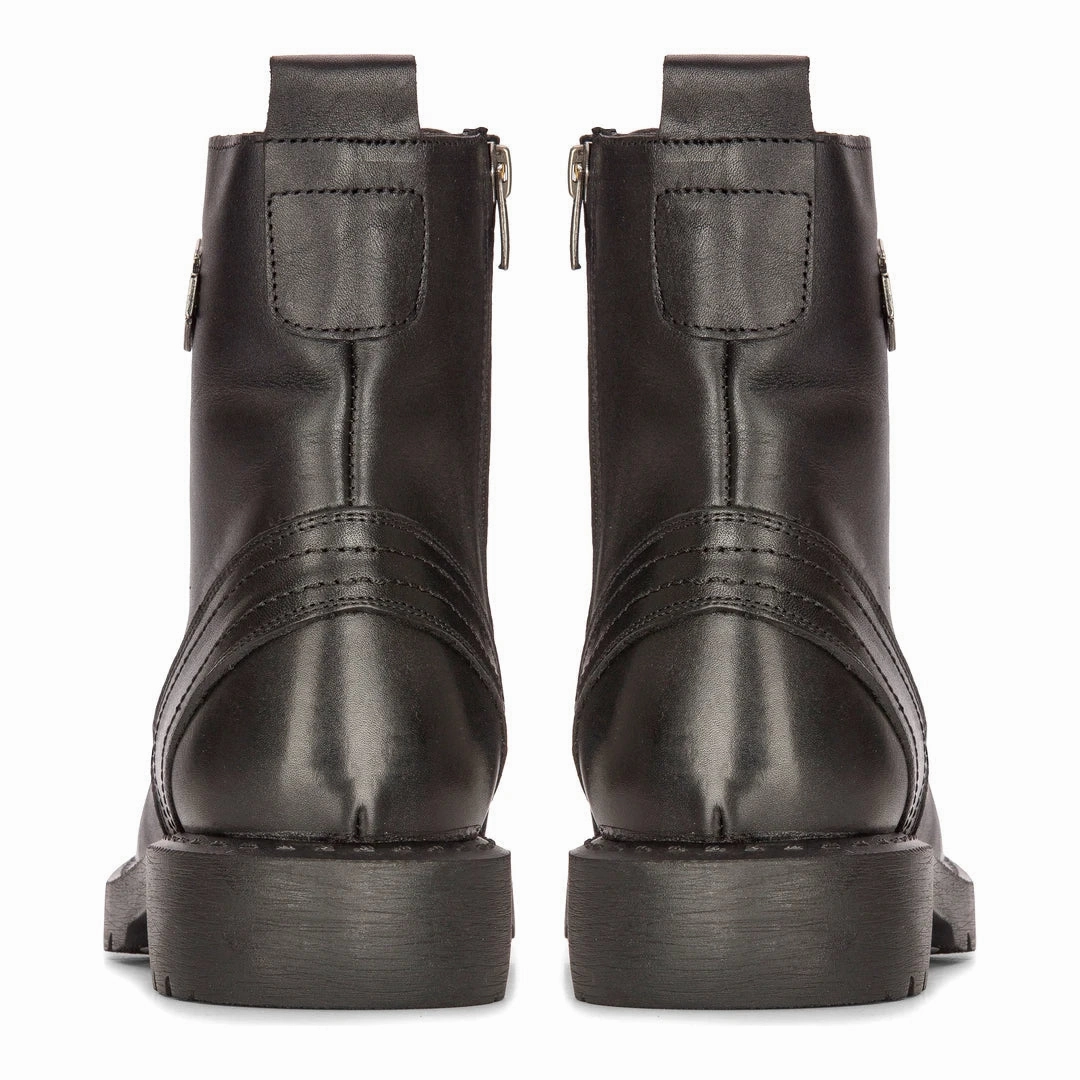 Real Leather Western Laced Ankle Boots