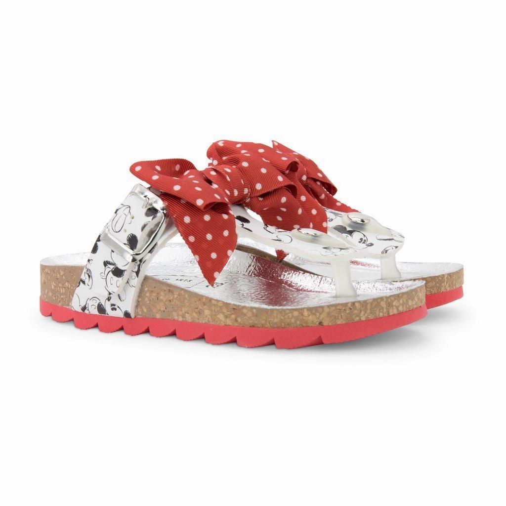 RED BOW MICKEY MOUSE PRINT SANDALS Discount Girls Shoes with deals