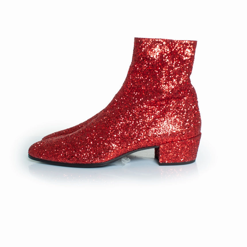 Red glitter Caleb zippered boots
